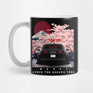 Toyota Supra MK4 A80 under Sakura tree JDM Car Mug